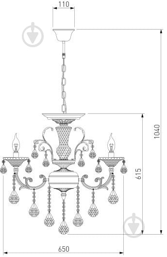 ВИТРИНА! Люстра подвесная Strotskis Caprice 6x40 Вт E14 платина 278/6 - фото 4