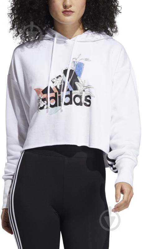 Джемпер Adidas NINI GFX HOODY GJ6546 р. L білий - фото 1