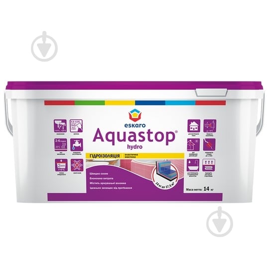 Мастика гидроизоляционная Eskaro Aquastop Hydro 14 кг - фото 1