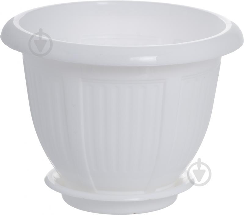 Вазон пластиковий Алеана Хвиля круглий 0,5 л білий (112049) - фото 1 Вазон пластиковий Алеана Хвиля круглий 0,5 л білий (112049) - фото 1