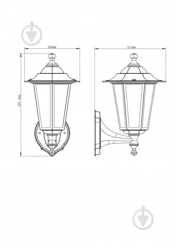 Светильник уличный настенный Ledvance Lantern Classic Up E27 60 Вт IP44 черный - фото 3