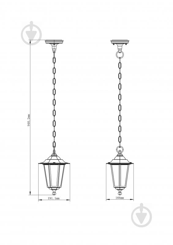 Светильник подвесной Ledvance Lantern Classic Hang E27 60 Вт IP44 черный - фото 3