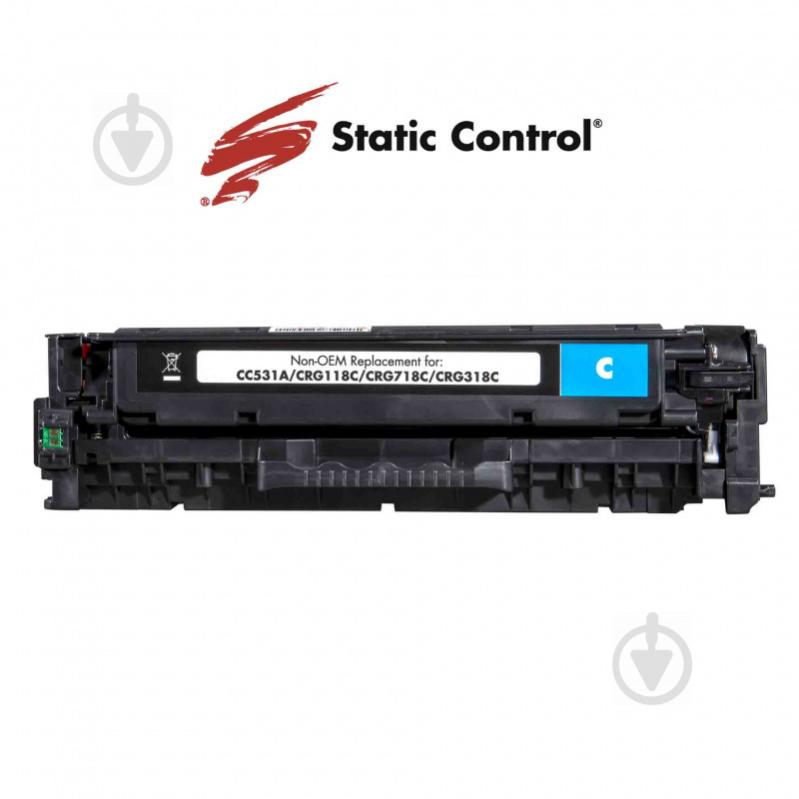 Картридж лазерний Static Control HP CLJ CC531A (304A) STATIC CONTROL 2.8K СИНІЙ cyan - фото 2