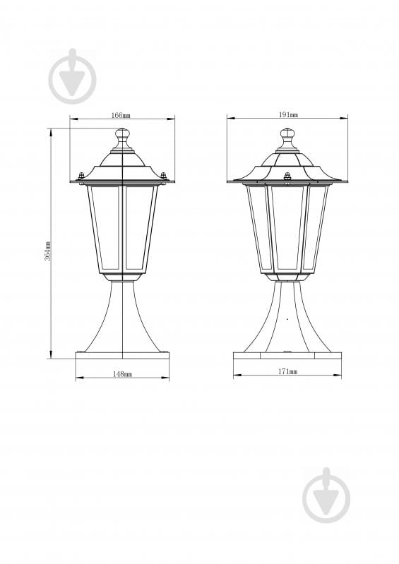 Столбик Ledvance Lantern Classic 360 E27 60 Вт IP44 черный - фото 3