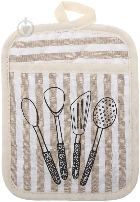 Набір кухонний прихватка та рукавиця Spoons 18x33 см бежевий UP! (Underprice) - фото 8