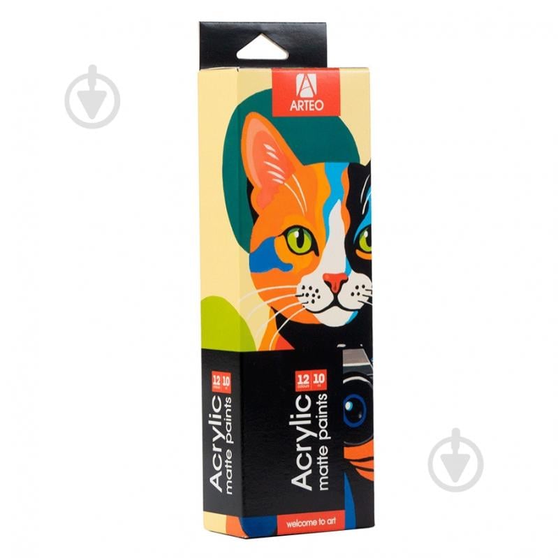 Набір акрилових фарб ColorСat 12 x 10 мл Arteo - фото 1 Набір акрилових фарб ColorСat 12 x 10 мл Arteo - фото 1