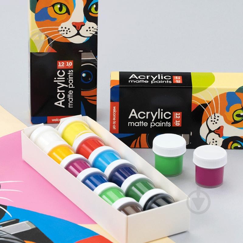 Набір акрилових фарб ColorСat 12 x 10 мл Arteo - фото 3 Набір акрилових фарб ColorСat 12 x 10 мл Arteo - фото 3