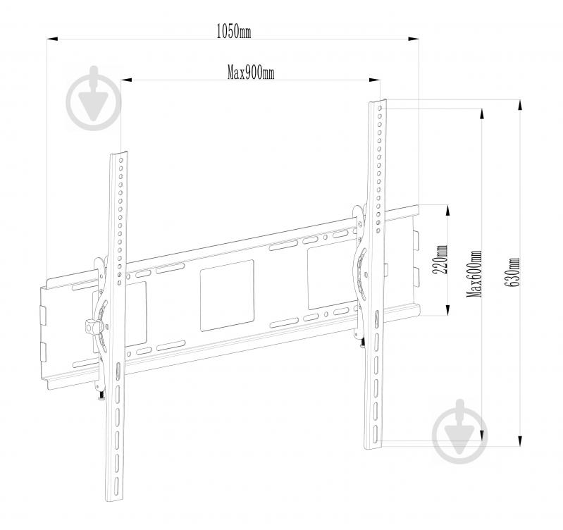 Крепление для телевизора CHARMOUNT TV-96 наклонные 52"-90" черный - фото 9