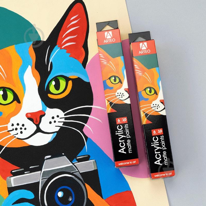 Набор акриловых красок ColorСat 6 x 10 мл Arteo - фото 3 Набор акриловых красок ColorСat 6 x 10 мл Arteo - фото 3