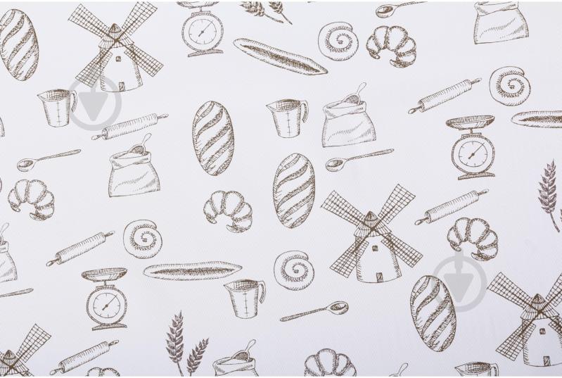 Клеенка на стол UP! (Underprice) на подкладке 1,37м  белый с принтом PW385-R1211-2-9 - фото 4