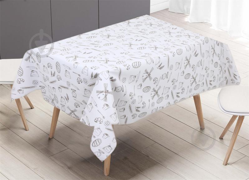 Клеенка на стол UP! (Underprice) на подкладке 1,37м  белый с принтом PW385-R1211-2-9 - фото 1