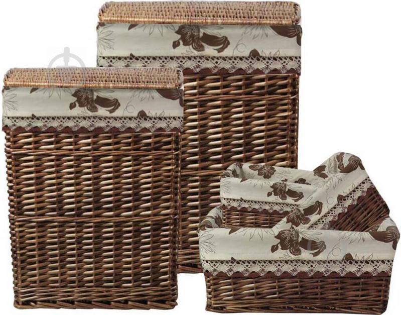 Корзина плетеная с текстилем Tony Bridge Basket 45x34x56 см HQE18-4AB-1 - фото 1