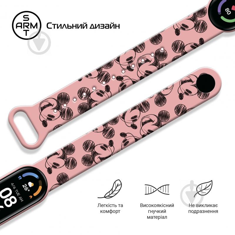 Ремінець Armorstandart Armorstandart Cartoon для Xiaomi Mi Band 6/5 Mickey Pink (ARM59255) - фото 3