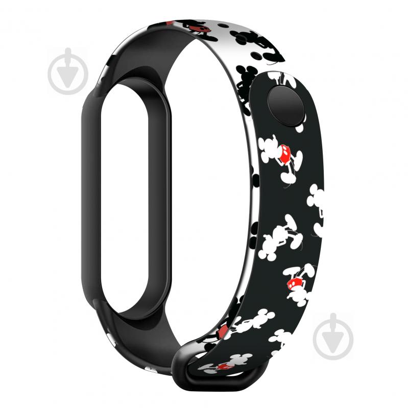 Ремінець для фітнес-браслета Cartoon для Xiaomi Mi Band 6/5 Mickey Siluet Black (ARM59256) - фото 1