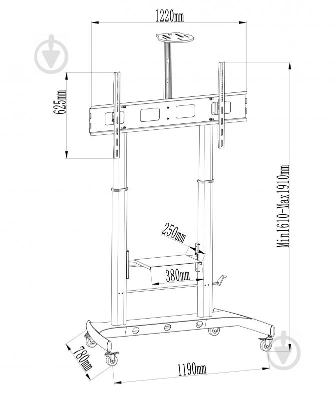 Крепление для телевизора CHARMOUNT FS126 фиксированные 42"-100" черный - фото 6