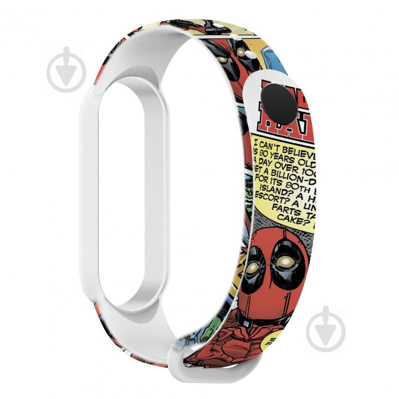 Ремінець для фітнес-браслета Armorstandart Superhero для Xiaomi Mi Band 6/5 DP Comix White (ARM59252) - фото 1