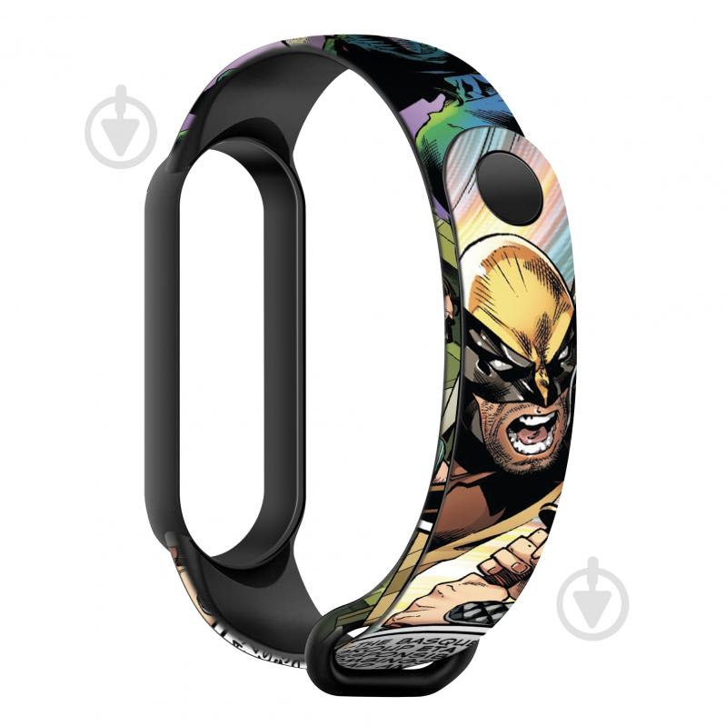 Ремінець для фітнес-браслета Armorstandart Superhero для Xiaomi Mi Band 6/5 Wolverine comix Black (ARM59265) - фото 1