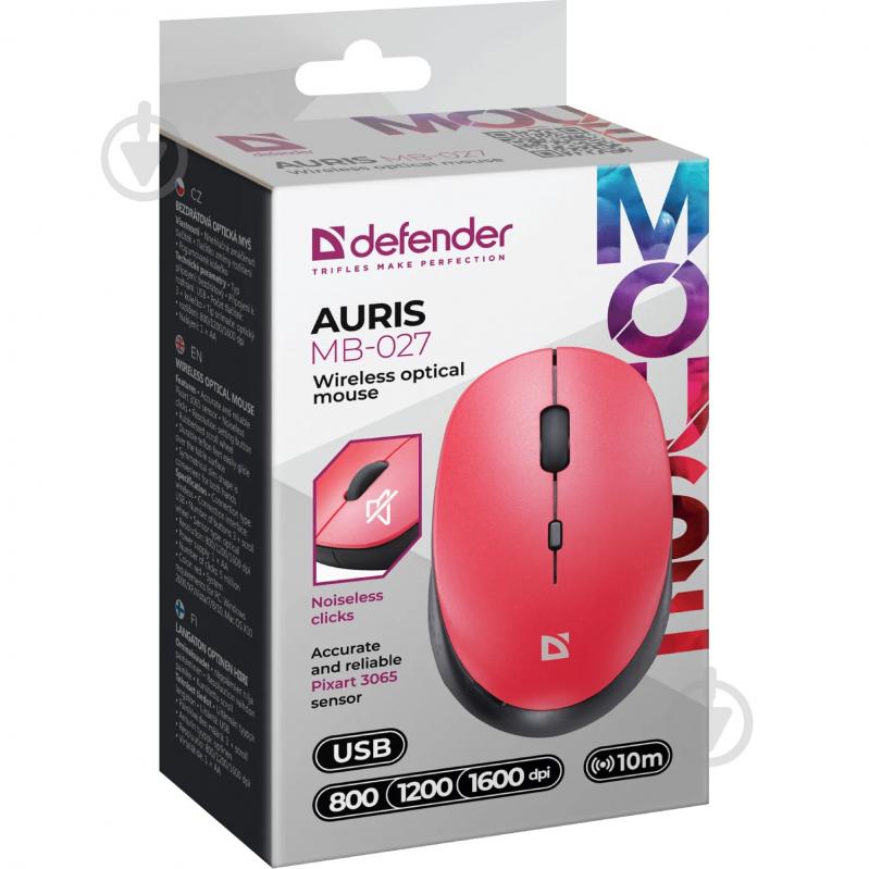 Мышь Defender Auris MB-027 black/red (52026) - фото 4