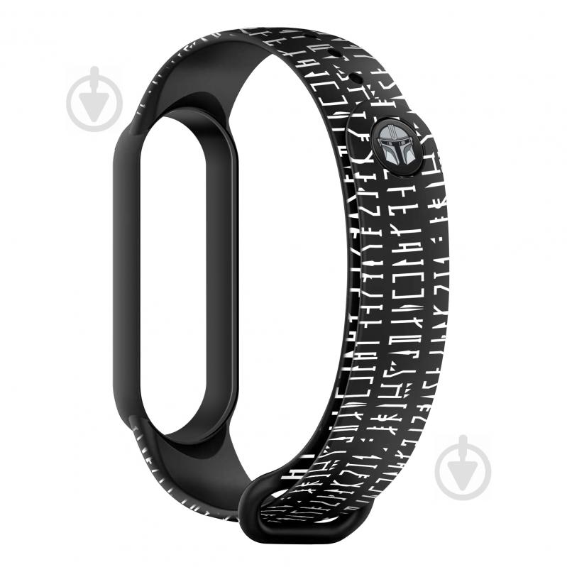 Ремінець для фітнес-браслета Armorstandart This is the Way для Xiaomi Mi Band 6/5 Dark Lord message Black (ARM59261) - фото 1