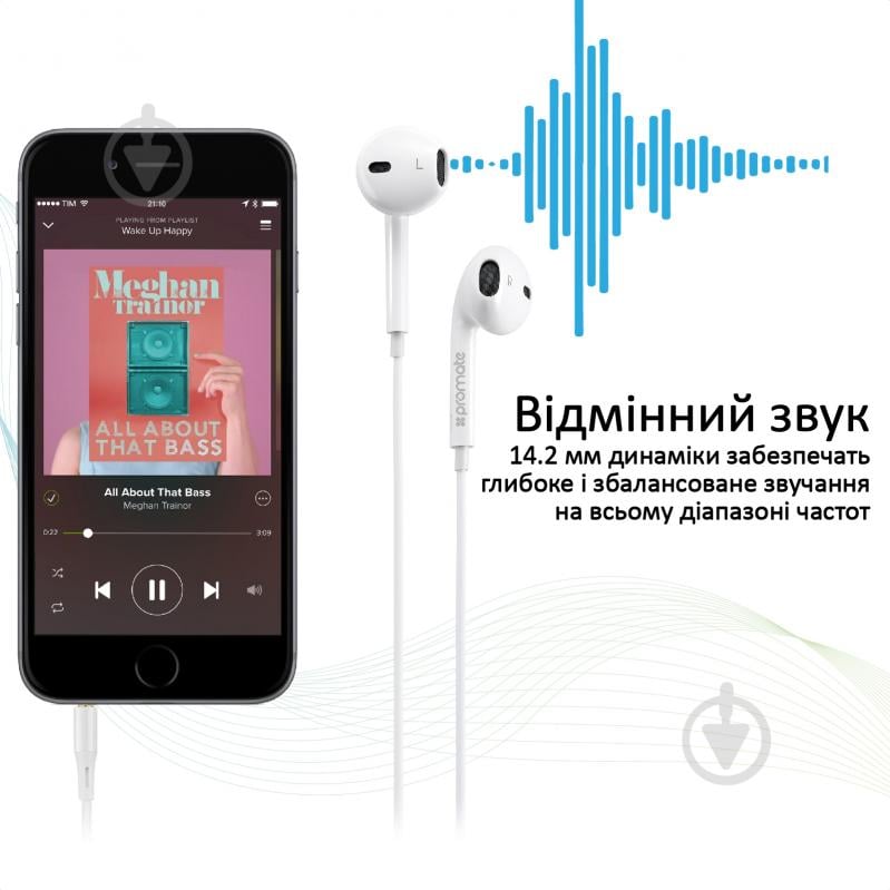 Наушники Promate gearPod-iS2 white (gearpod-is2.white) - фото 3