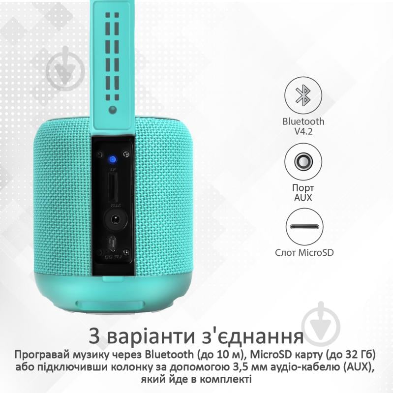 Портативна колонка Promate Hummer 2.0 turquoise (hummer.turquoise) - фото 6