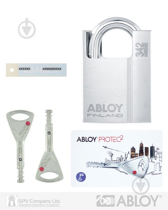 Замок навесной Abloy PL 340 Protec2 2KEY 25x10 мм открытый (амбарный) - фото 5