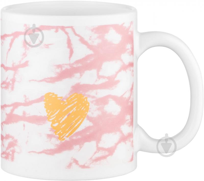 Чашка Ardesto Hello 350 мл бело-розовая AR3048WP - фото 1