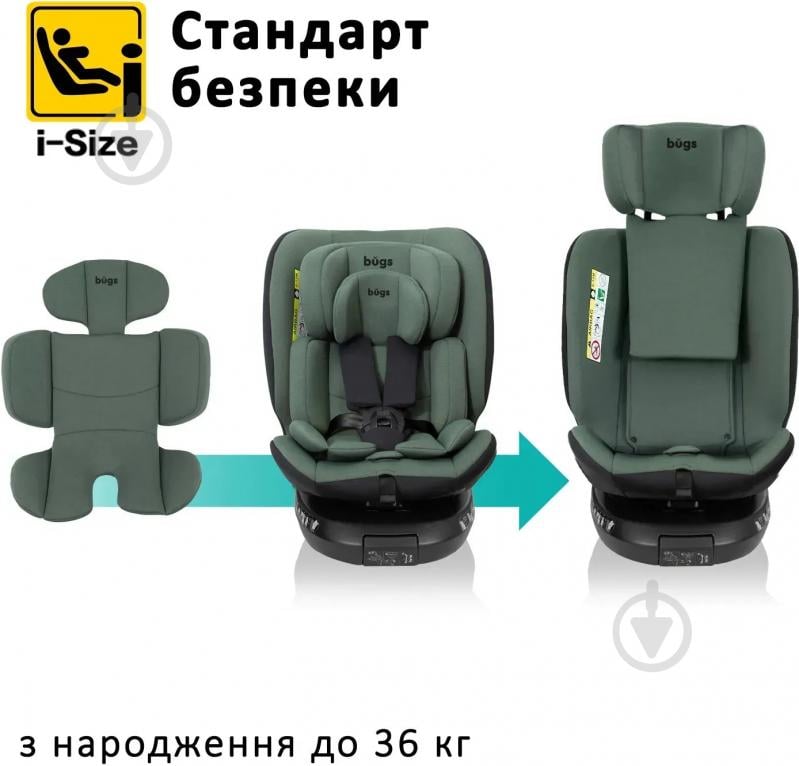 Автокресло Bugs Aera 360 Forest Pine зеленый - фото 8