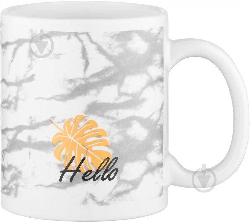 Чашка Ardesto Hello 350 мл бело-серая AR3048WG - фото 1