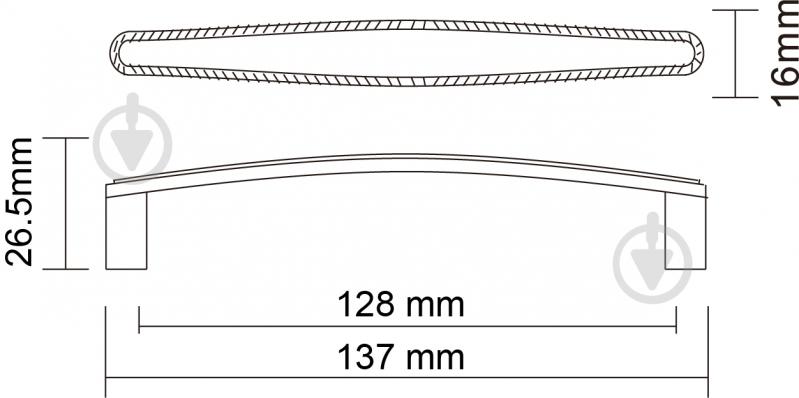 Меблева ручка скоба DC DR 58 AB 128 мм 75694 антична бронза - фото 4