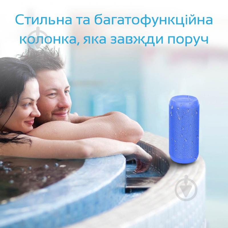 Портативная колонка Promate Silox 2.0 blue (silox.blue) - фото 6