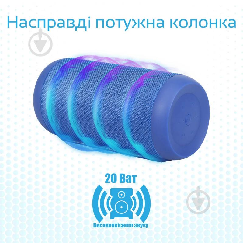 Портативная колонка Promate Silox 2.0 blue (silox.blue) - фото 3