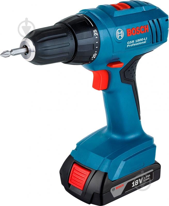 ᐉ Шуруповерт акумуляторний Bosch Professional GSR 1800 LI 06019A8309 ...