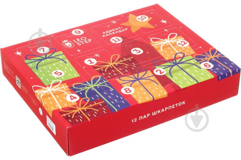 Набір Leostep Адвент-календар з 12 шкарпеток 80097000 р.38-40 - фото 1 Набір Leostep Адвент-календар з 12 шкарпеток 80097000 р.38-40 - фото 1
