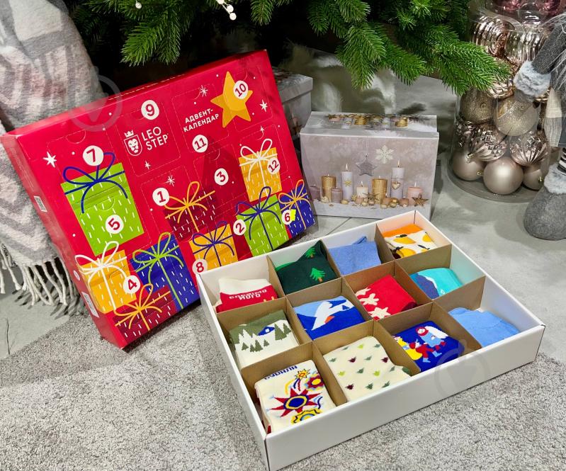 Набір Leostep Адвент-календар з 12 шкарпеток 80097000 р.45-47 - фото 7 Набір Leostep Адвент-календар з 12 шкарпеток 80097000 р.45-47 - фото 7