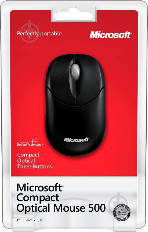 Мышка Microsoft Compact Optical Mouse 500 black - фото 7