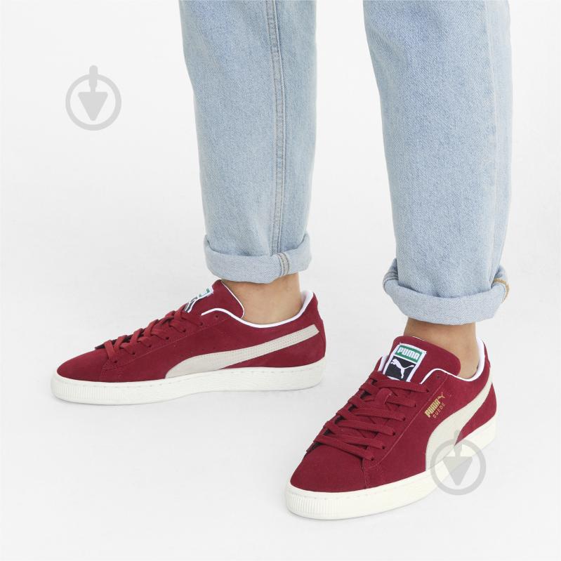 Кроссовки мужские демисезонные Puma Suede Classic XXI 37491506 р.42,5 красно-белые - фото 4