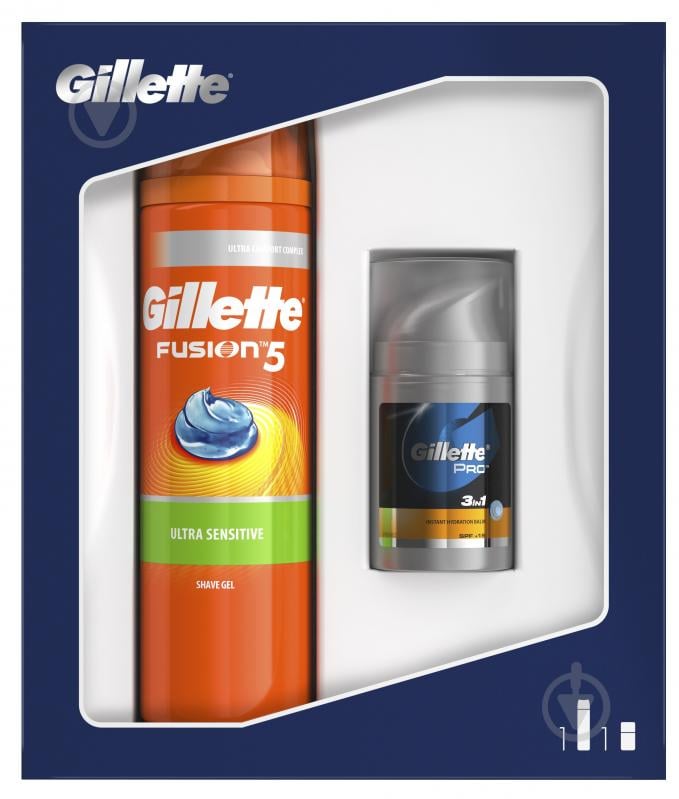 Подарочный набор Gillette Fusion 5 гель для бритья + бальзам после бритья - фото 1