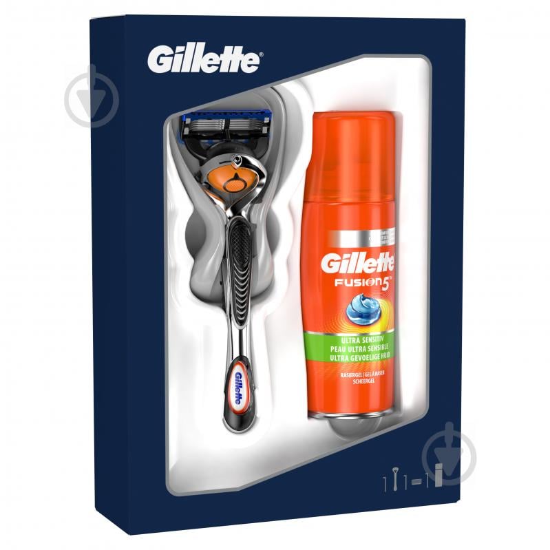 Подарунковий набір Gillette Fusion 5 бритва + гель для гоління - фото 2