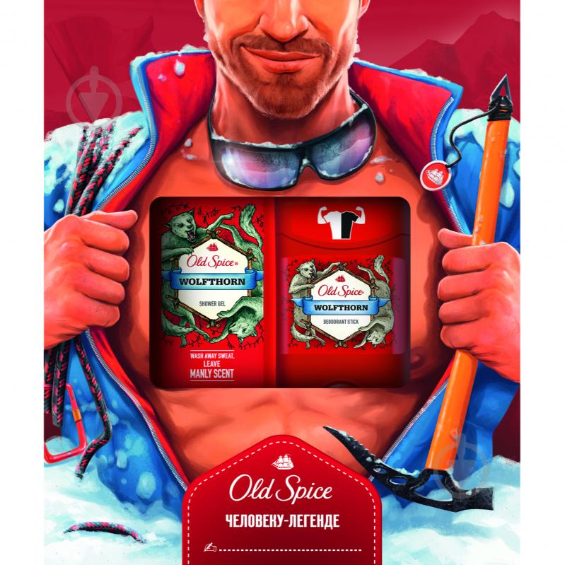 Подарочный набор Old Spice Wolfthorn дезодорант + гель для душа - фото 2