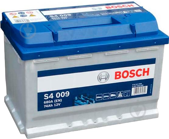 Аккумулятор автомобильный Bosch S4 74Ah 680A 12V «+» слева (0092S40090) - фото 1