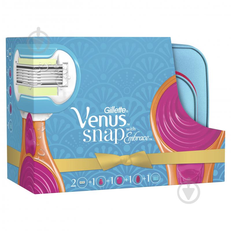 Подарочный набор для женщин Gillette Venus Подарочный набор бритва Venus Snap + 2 кассеты + расческа + косметичка - фото 2 Подарочный набор для женщин Gillette Venus Подарочный набор бритва Venus Snap + 2 кассеты + расческа + косметичка - фото 2