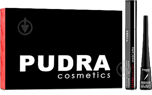 Набор Pudra Cosmetics Тушь + жидкая подводка черный 10 мл - фото 1