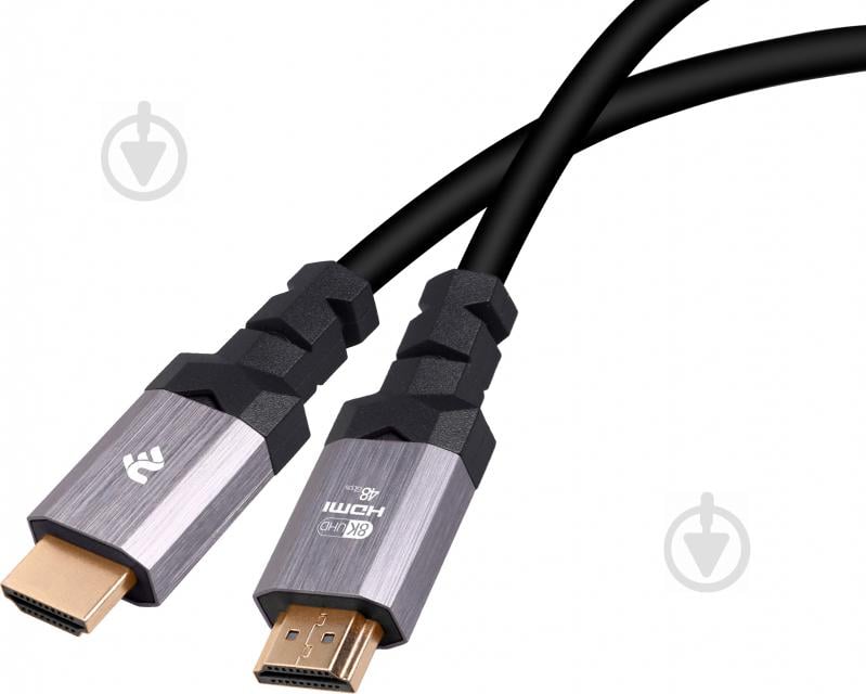 Кабель 2E HDMI 2.1 / 4K/120Hz / 8K/60Hz 3 м чорнийзолотийсріблястий (2EW-1143-3M) - фото 1