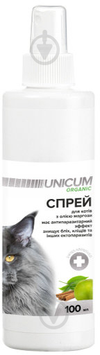 Спрей UNiCUM Organic від бліх і кліщів для кішок 100 мл (UN-027) шт. 100 мл - фото 1