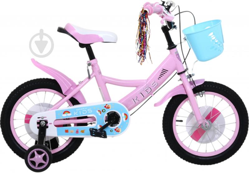 Велосипед дитячий MaxxPro kids 14' KQ-13 з кошиком рожевий - фото 2