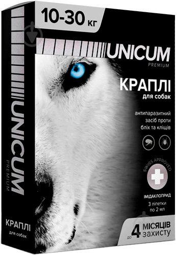 Краплі UNiCUM Premium від бліх і кліщів на холку для собак масою 10-30 кг (UN-008) шт. - фото 1