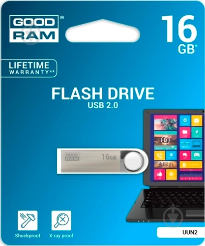 Флеш-пам'ять USB GOODRAM UUN2 Unity 16 ГБ USB 2.0 silver (UUN2-0160S0R11) - фото 4