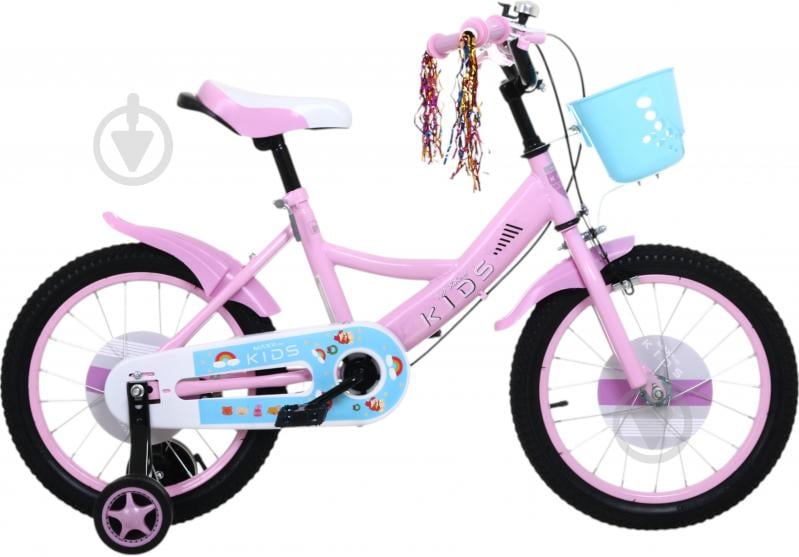 Велосипед дитячий MaxxPro kids 16' KQ-13 з кошиком рожевий - фото 2