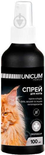 Спрей UNiCUM Premium от блох и клещей для котов 100 мл (UN-009) шт. 100 мл - фото 1